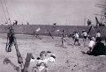 Strand dochter Makken in het zand